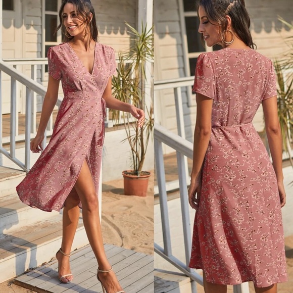 Boho floral print wrap dress - Picture 2 of 3